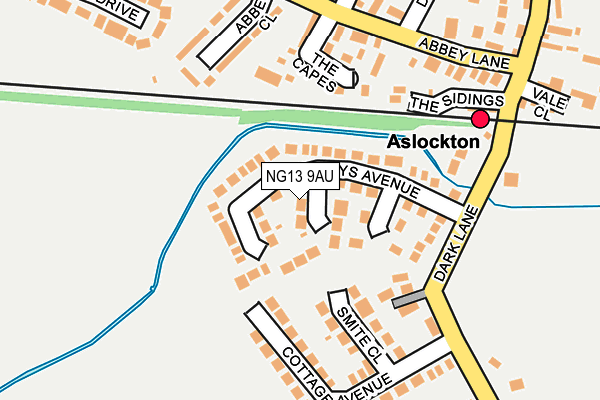 NG13 9AU map - OS OpenMap – Local (Ordnance Survey)