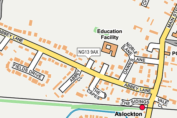 NG13 9AX map - OS OpenMap – Local (Ordnance Survey)