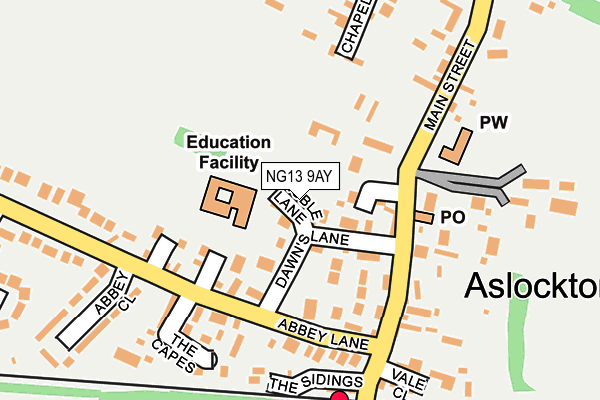 NG13 9AY map - OS OpenMap – Local (Ordnance Survey)