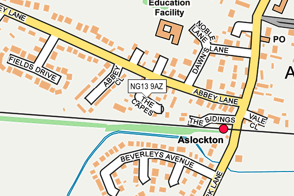 NG13 9AZ map - OS OpenMap – Local (Ordnance Survey)