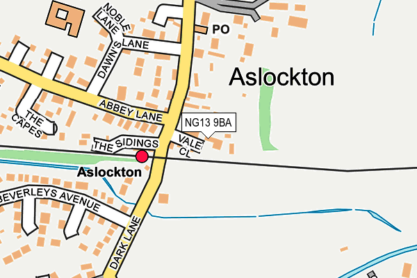 NG13 9BA map - OS OpenMap – Local (Ordnance Survey)