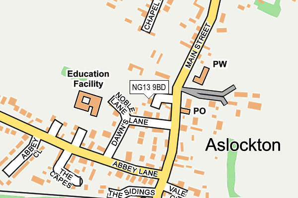 NG13 9BD map - OS OpenMap – Local (Ordnance Survey)