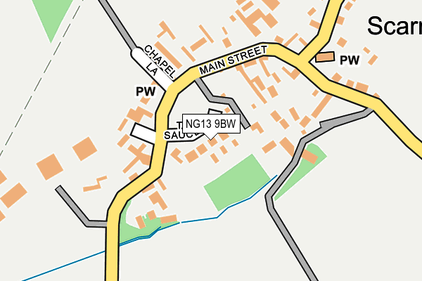 NG13 9BW map - OS OpenMap – Local (Ordnance Survey)
