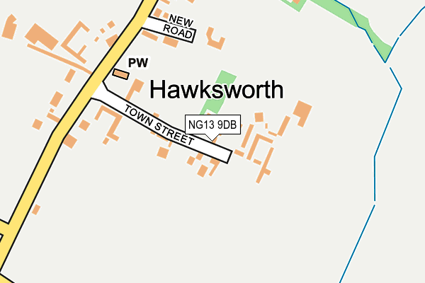 NG13 9DB map - OS OpenMap – Local (Ordnance Survey)