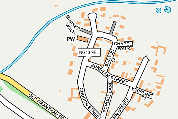 NG13 9EL map - OS OpenMap – Local (Ordnance Survey)