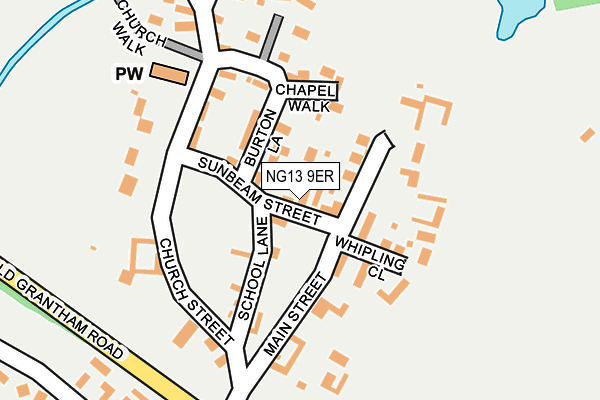 NG13 9ER map - OS OpenMap – Local (Ordnance Survey)