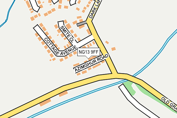 NG13 9FF map - OS OpenMap – Local (Ordnance Survey)