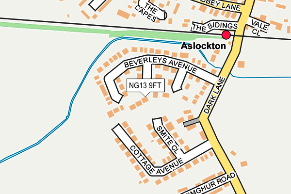 NG13 9FT map - OS OpenMap – Local (Ordnance Survey)