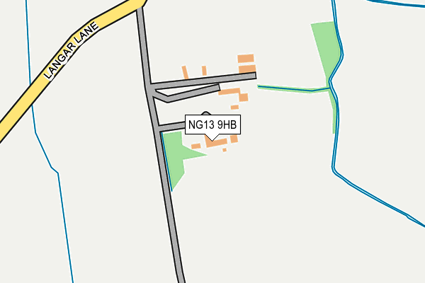 NG13 9HB map - OS OpenMap – Local (Ordnance Survey)