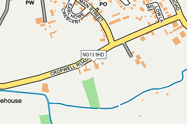 NG13 9HD map - OS OpenMap – Local (Ordnance Survey)
