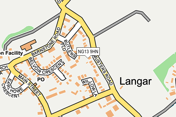 NG13 9HN map - OS OpenMap – Local (Ordnance Survey)