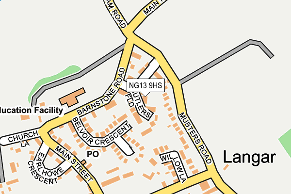NG13 9HS map - OS OpenMap – Local (Ordnance Survey)