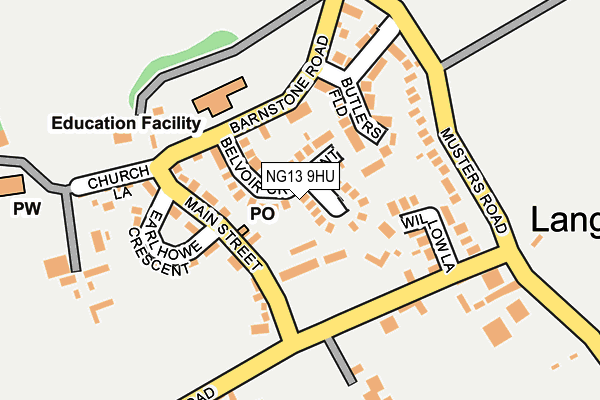NG13 9HU map - OS OpenMap – Local (Ordnance Survey)