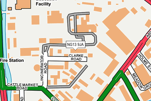 NG13 9JA map - OS OpenMap – Local (Ordnance Survey)