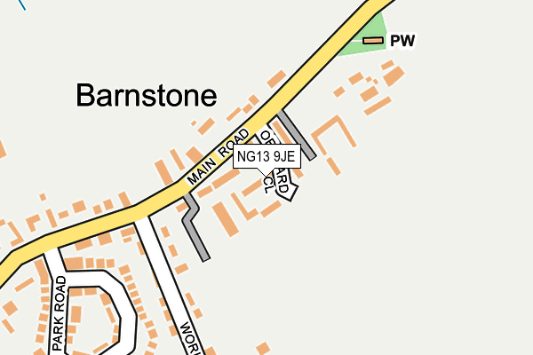 NG13 9JE map - OS OpenMap – Local (Ordnance Survey)