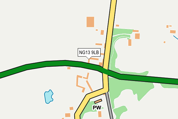 NG13 9LB map - OS OpenMap – Local (Ordnance Survey)