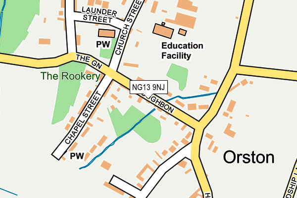 NG13 9NJ map - OS OpenMap – Local (Ordnance Survey)