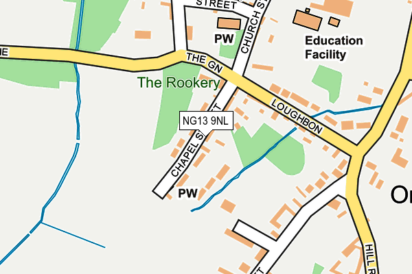NG13 9NL map - OS OpenMap – Local (Ordnance Survey)