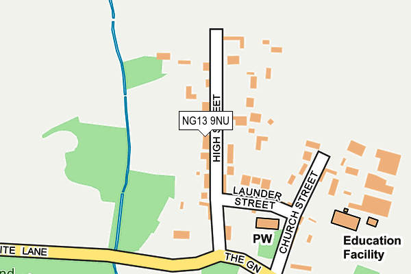 NG13 9NU map - OS OpenMap – Local (Ordnance Survey)