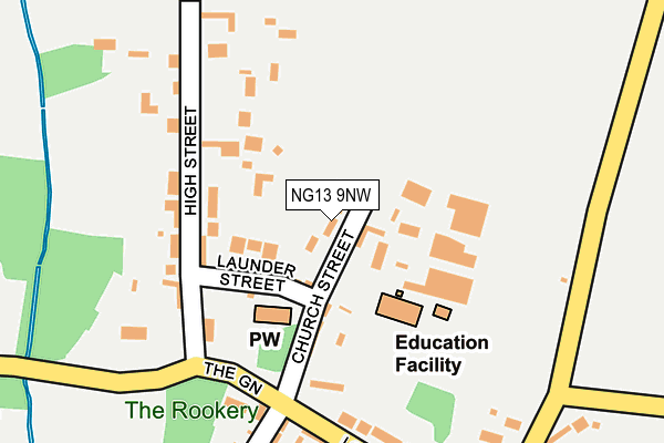NG13 9NW map - OS OpenMap – Local (Ordnance Survey)