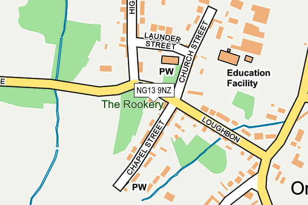 NG13 9NZ map - OS OpenMap – Local (Ordnance Survey)