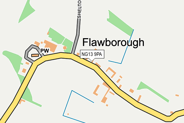 NG13 9PA map - OS OpenMap – Local (Ordnance Survey)