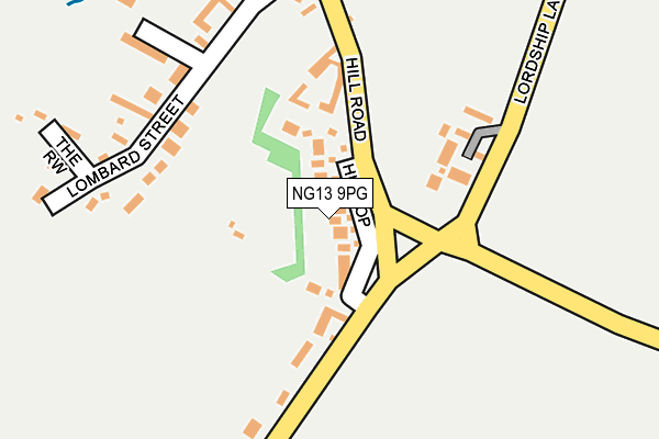 NG13 9PG map - OS OpenMap – Local (Ordnance Survey)