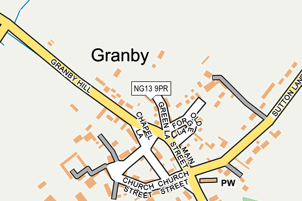 NG13 9PR map - OS OpenMap – Local (Ordnance Survey)