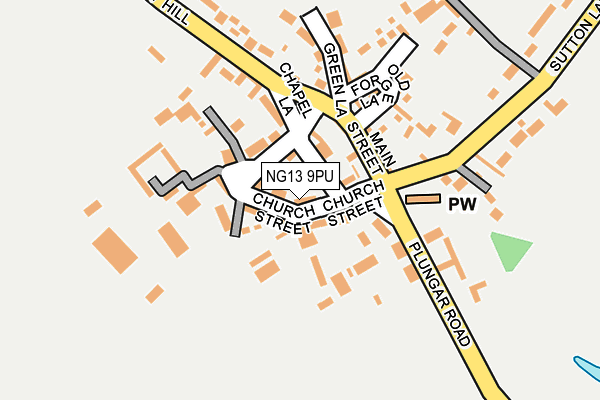 NG13 9PU map - OS OpenMap – Local (Ordnance Survey)