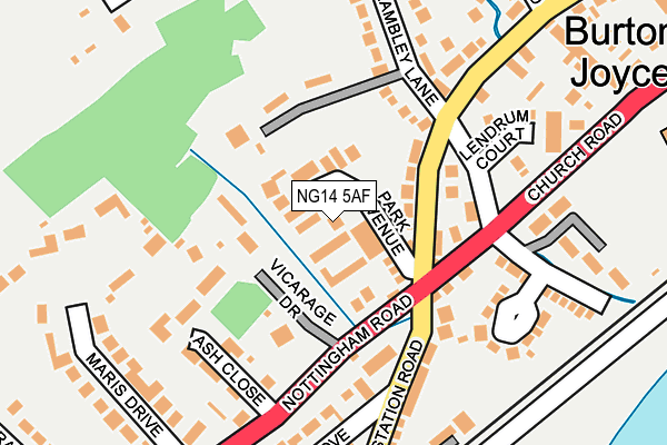 NG14 5AF map - OS OpenMap – Local (Ordnance Survey)