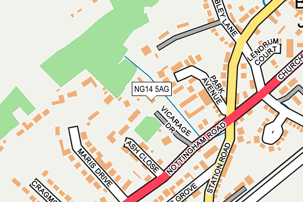 NG14 5AG map - OS OpenMap – Local (Ordnance Survey)