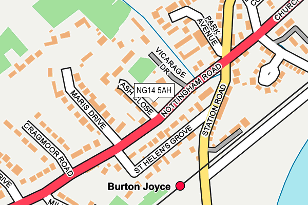 NG14 5AH map - OS OpenMap – Local (Ordnance Survey)