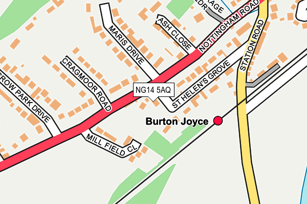 NG14 5AQ map - OS OpenMap – Local (Ordnance Survey)