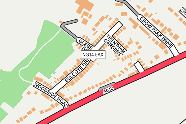 NG14 5AX map - OS OpenMap – Local (Ordnance Survey)