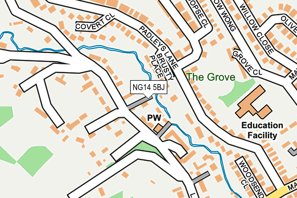 NG14 5BJ map - OS OpenMap – Local (Ordnance Survey)