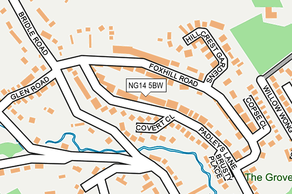 NG14 5BW map - OS OpenMap – Local (Ordnance Survey)