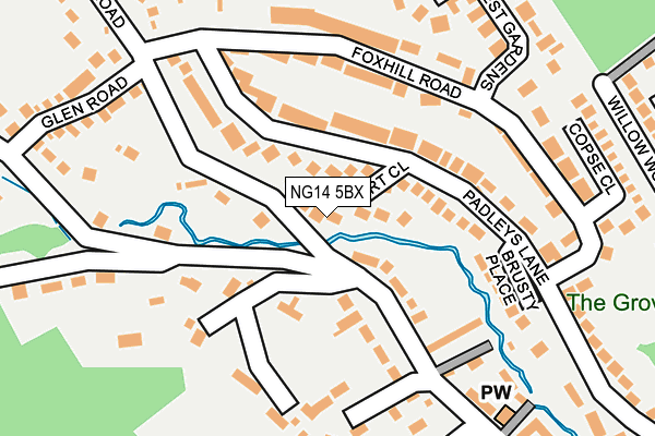 NG14 5BX map - OS OpenMap – Local (Ordnance Survey)