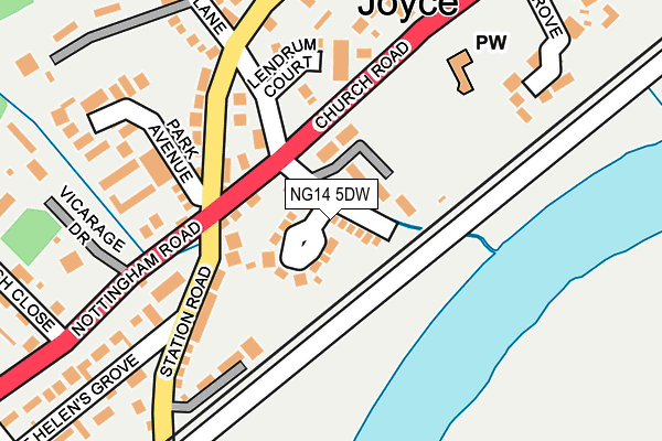 NG14 5DW map - OS OpenMap – Local (Ordnance Survey)