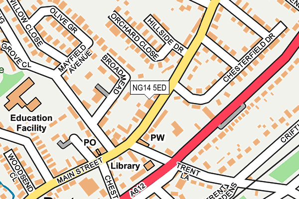 NG14 5ED map - OS OpenMap – Local (Ordnance Survey)