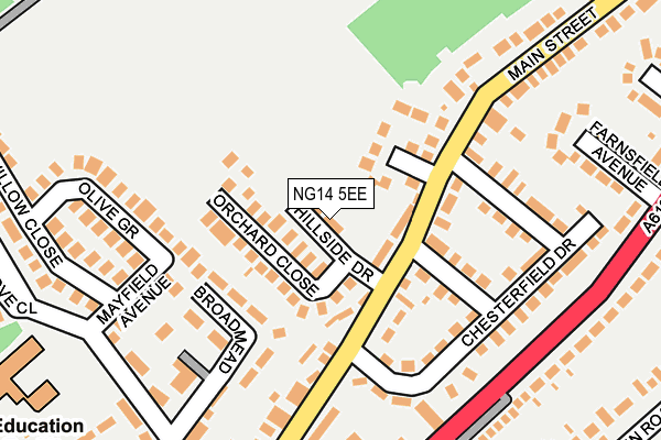 NG14 5EE map - OS OpenMap – Local (Ordnance Survey)