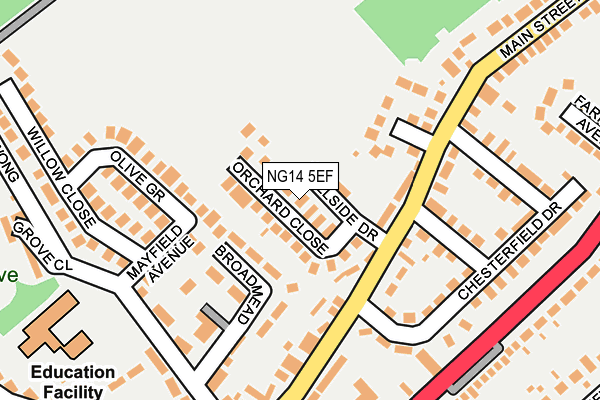 NG14 5EF map - OS OpenMap – Local (Ordnance Survey)