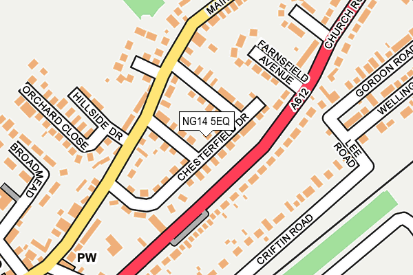 NG14 5EQ map - OS OpenMap – Local (Ordnance Survey)