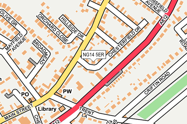 NG14 5ER map - OS OpenMap – Local (Ordnance Survey)