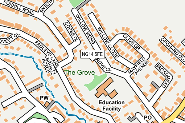 NG14 5FE map - OS OpenMap – Local (Ordnance Survey)