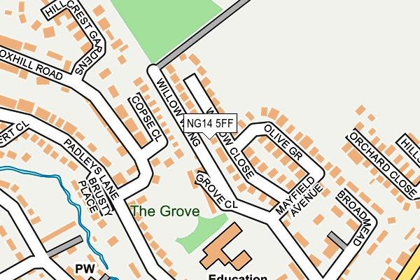 NG14 5FF map - OS OpenMap – Local (Ordnance Survey)