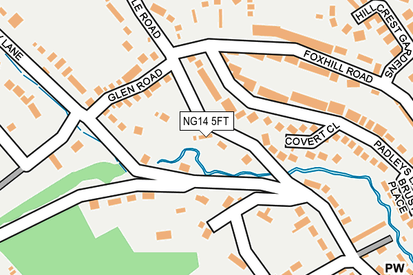 NG14 5FT map - OS OpenMap – Local (Ordnance Survey)