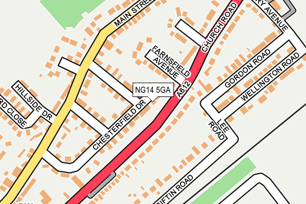 NG14 5GA map - OS OpenMap – Local (Ordnance Survey)