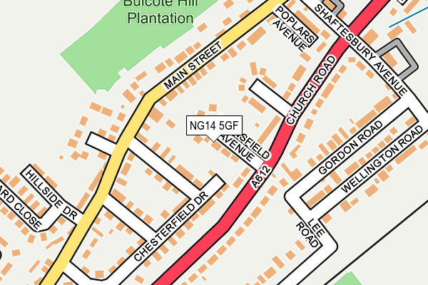 NG14 5GF map - OS OpenMap – Local (Ordnance Survey)