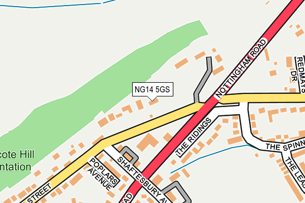 NG14 5GS map - OS OpenMap – Local (Ordnance Survey)