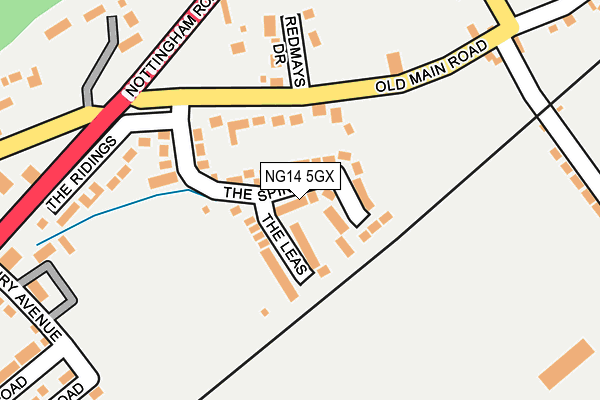 NG14 5GX map - OS OpenMap – Local (Ordnance Survey)